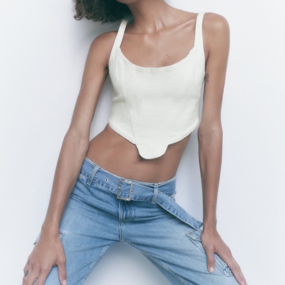 Zara Corset Top - White - Picture 1 of 14